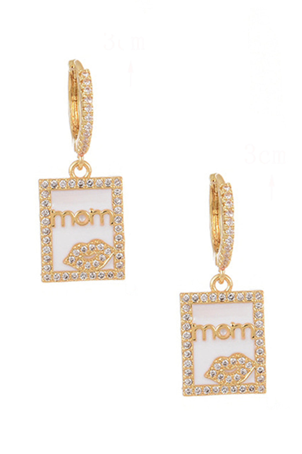 MOM Square Zircon Earrings Earrings E5365