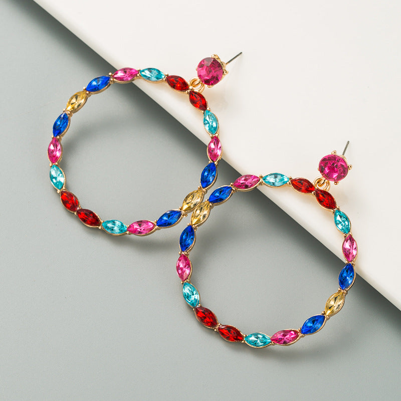 Circle Rhinestone Earrings E5399