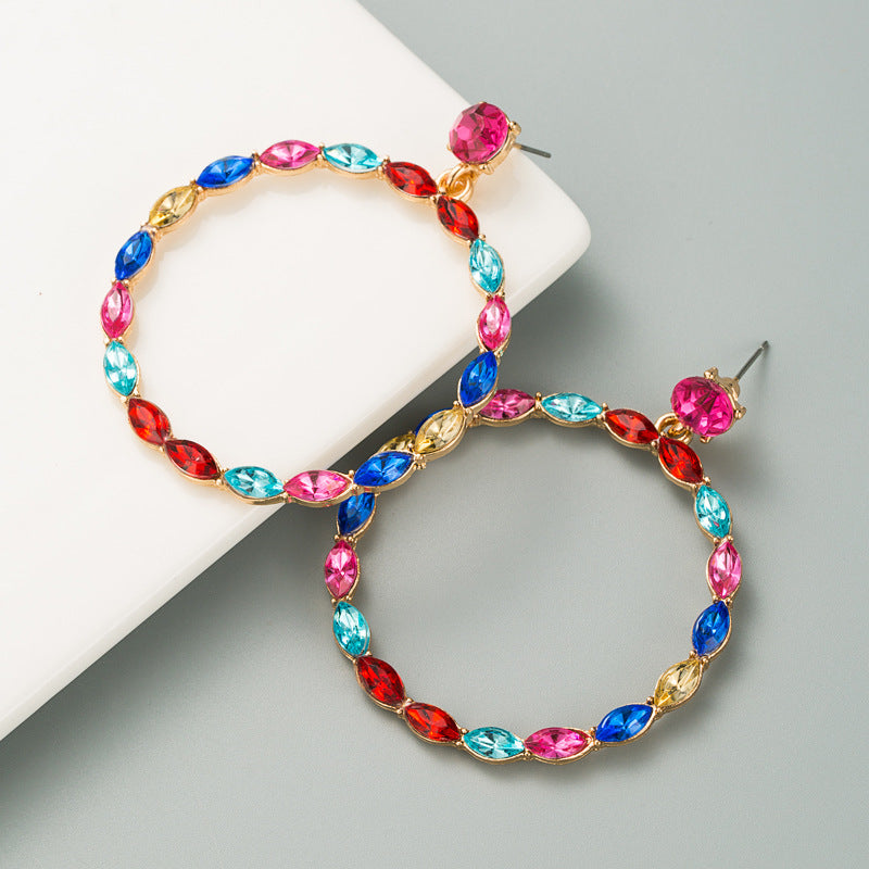 Circle Rhinestone Earrings E5399