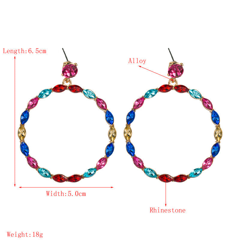 Circle Rhinestone Earrings E5399