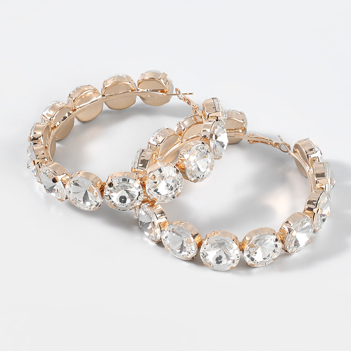 Circle Glass Drill Hoop Earrings E5612
