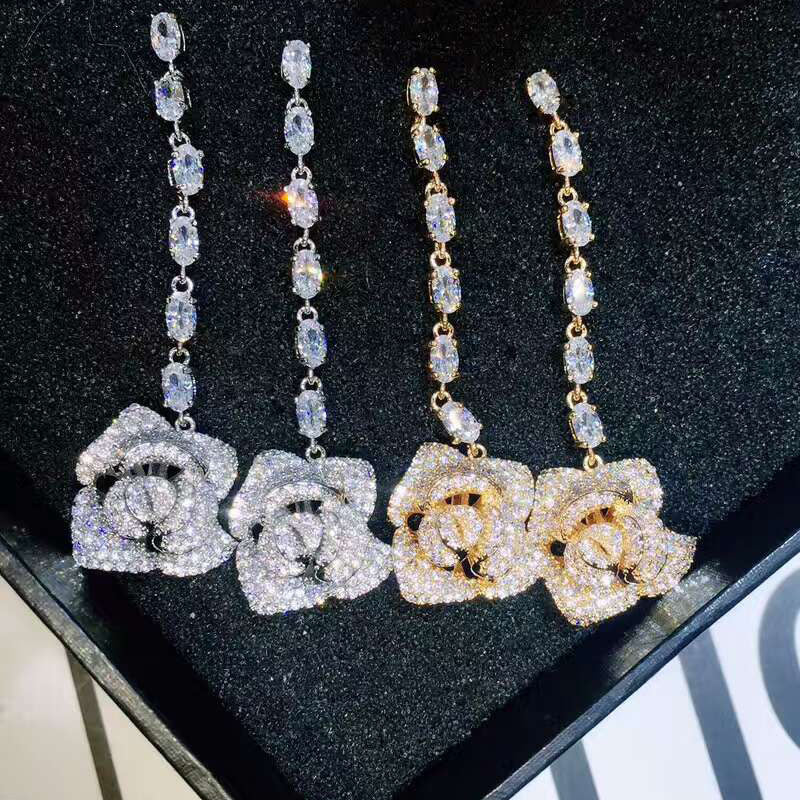 Rose Chain Cubic Zirconia Earrings E5970