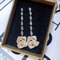 Rose Chain Cubic Zirconia Earrings E5970