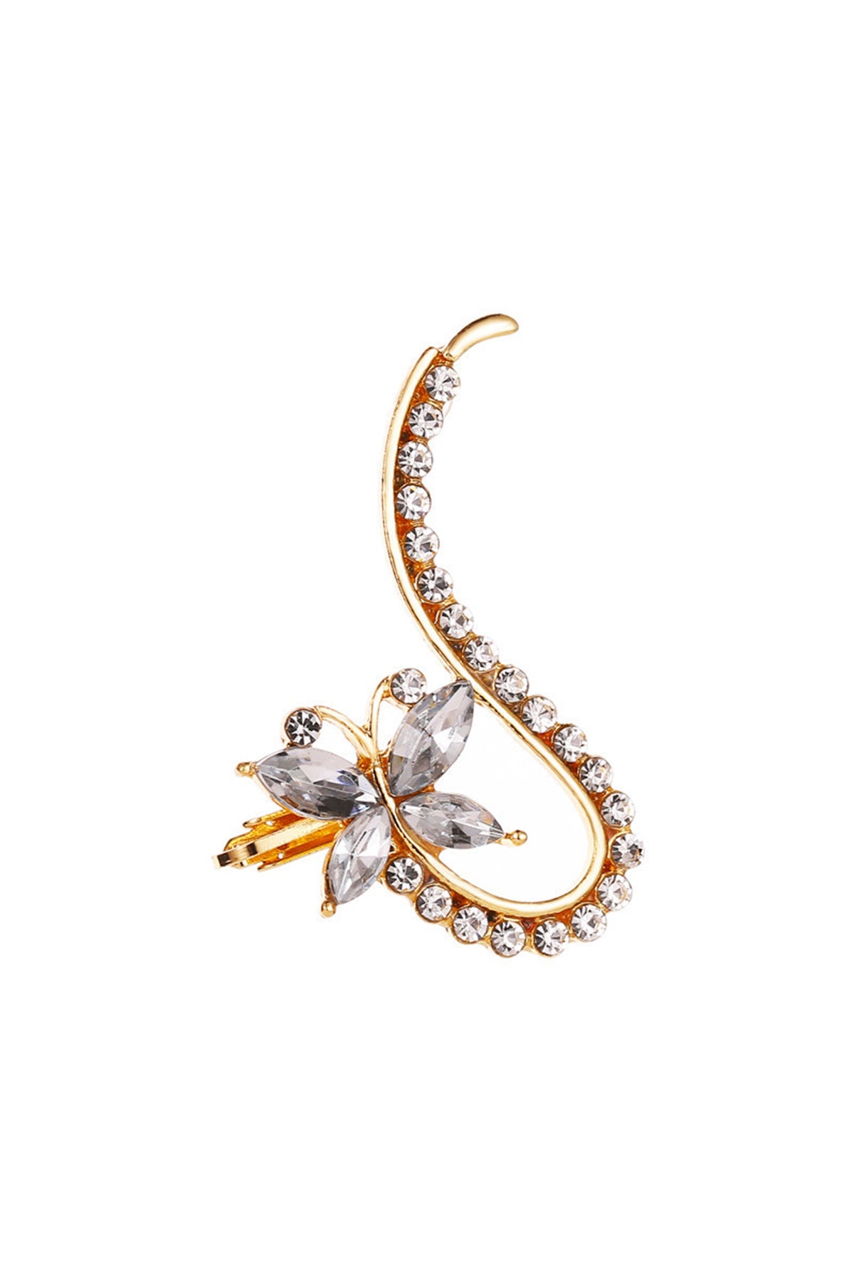 Floral Rhinestone Single Ear Hook E6003