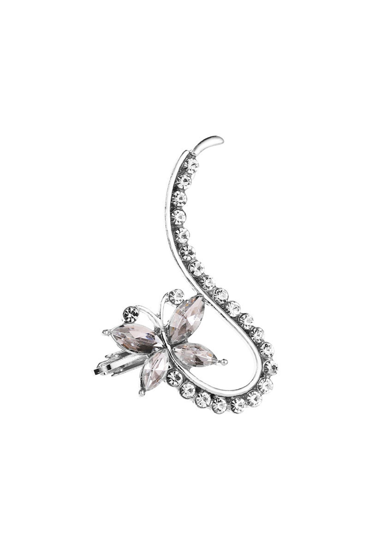 Floral Rhinestone Single Ear Hook E6003