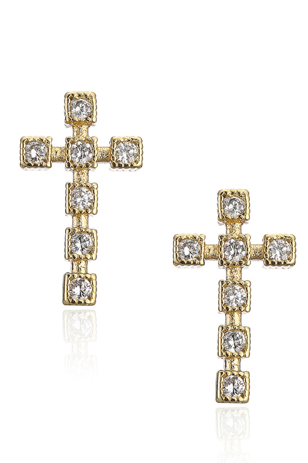 Cross Cubic Zirconia Stud Earrings E6100