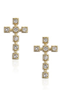 Cross Cubic Zirconia Stud Earrings E6100