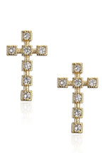 Cross Cubic Zirconia Stud Earrings E6100