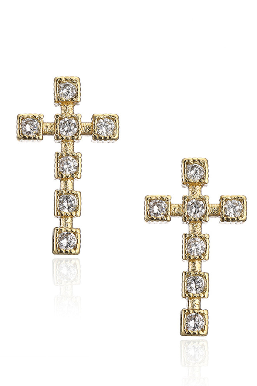 Cross Cubic Zirconia Stud Earrings E6100