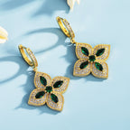 Clover Cubic Zirconia Hoop Earrings E6442