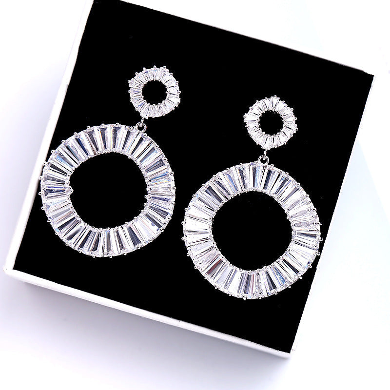 Circle Cubic Zirconia Earrings E6445