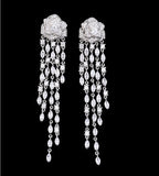 Rose Tassel Cubic Zirconia Earrings E6450