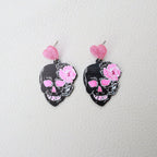 Floral Skull Acrylic Earrings E6490