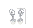 Cubic Zirconia Pearl Earrings E6554