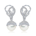Cubic Zirconia Pearl Earrings E6554