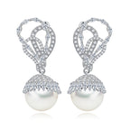 Cubic Zirconia Pearl Earrings E6554