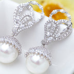 Cubic Zirconia Pearl Earrings E6554