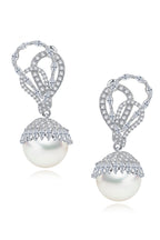 Cubic Zirconia Pearl Earrings E6554