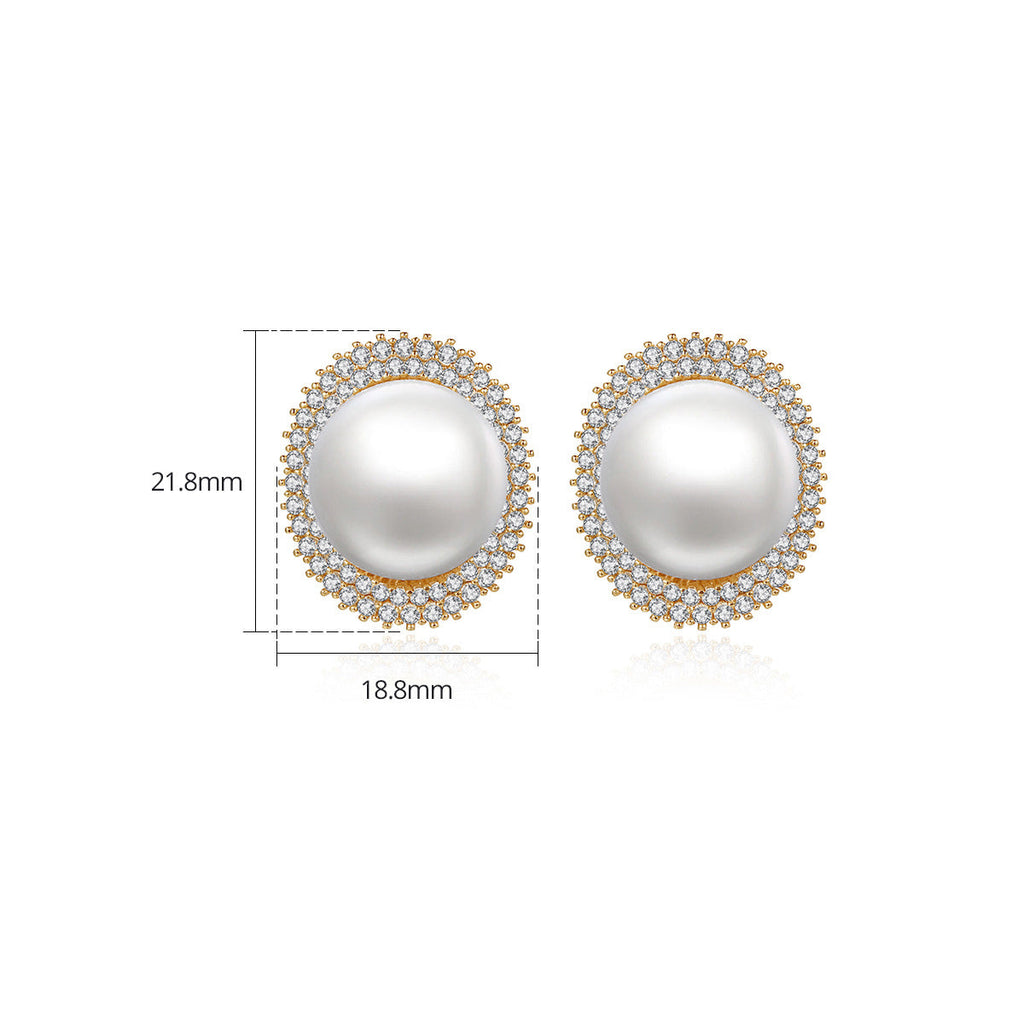 Pearl Cubic Zirconia Earrings E6561