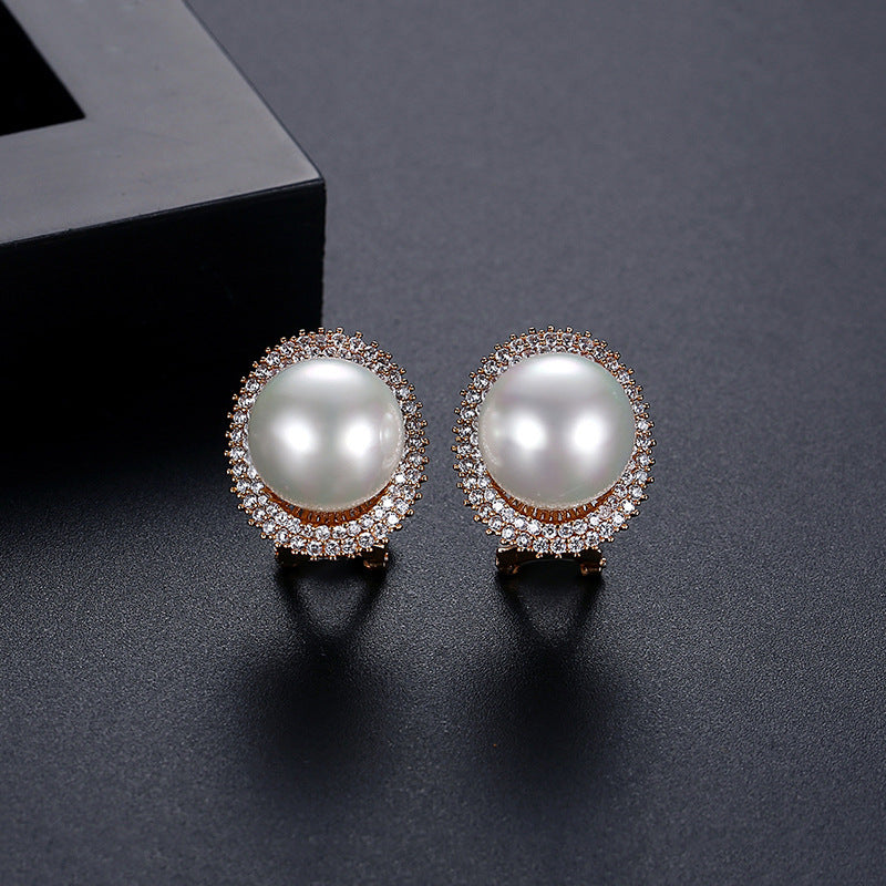 Pearl Cubic Zirconia Earrings E6561