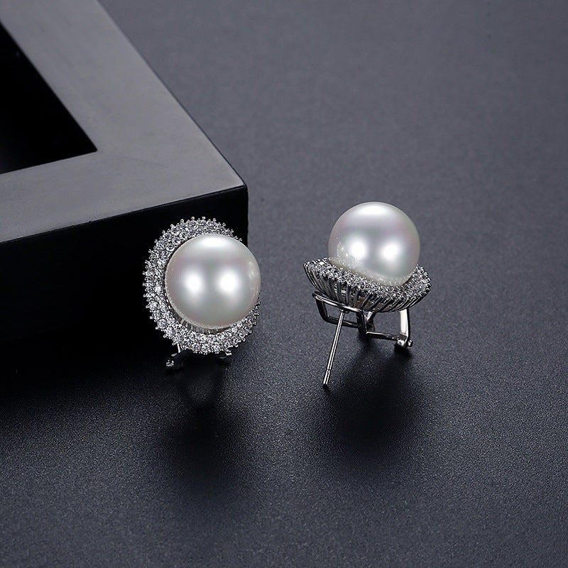 Pearl Cubic Zirconia Earrings E6561