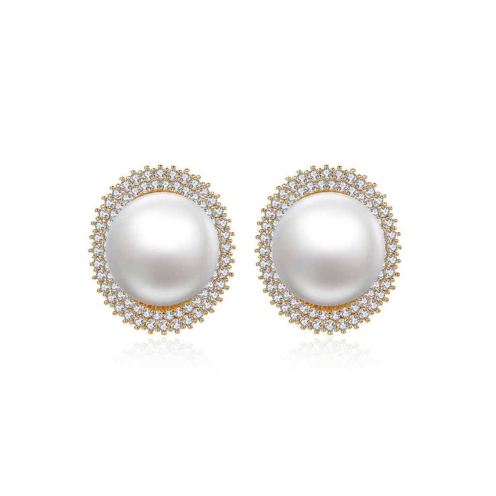 Pearl Cubic Zirconia Earrings E6561