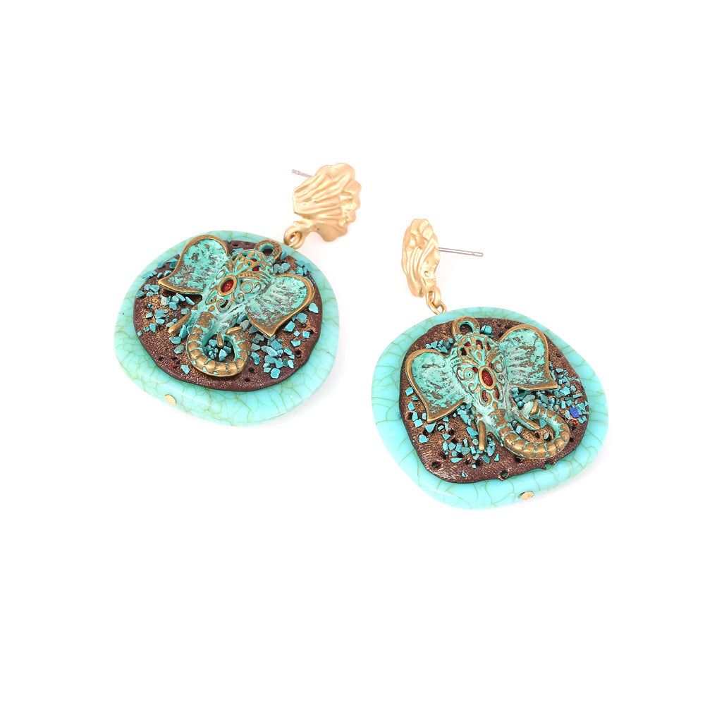 Geometric Elephant Resin Earrings E6686