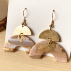 Geometric Semicircle Polymer Clay Earrings E6725