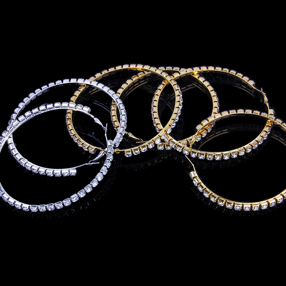 7CM Rhinestone Hoop Earrings E6729