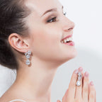 Snowflake Cubic Zirconia Teardrop Earrings E6741