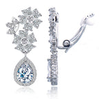 Snowflake Cubic Zirconia Teardrop Earrings E6741