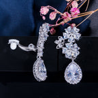 Snowflake Cubic Zirconia Teardrop Earrings E6741