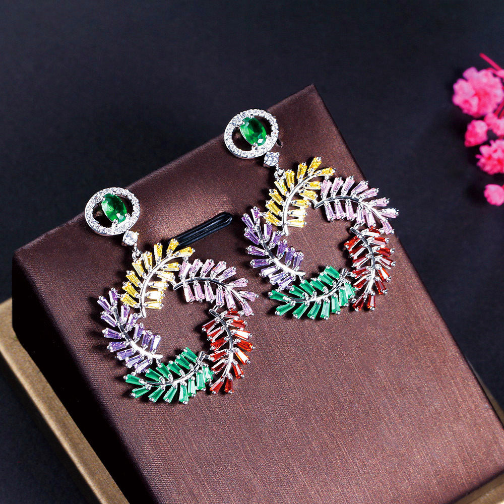 Wreath Cubic Zirconia Earrings E6747