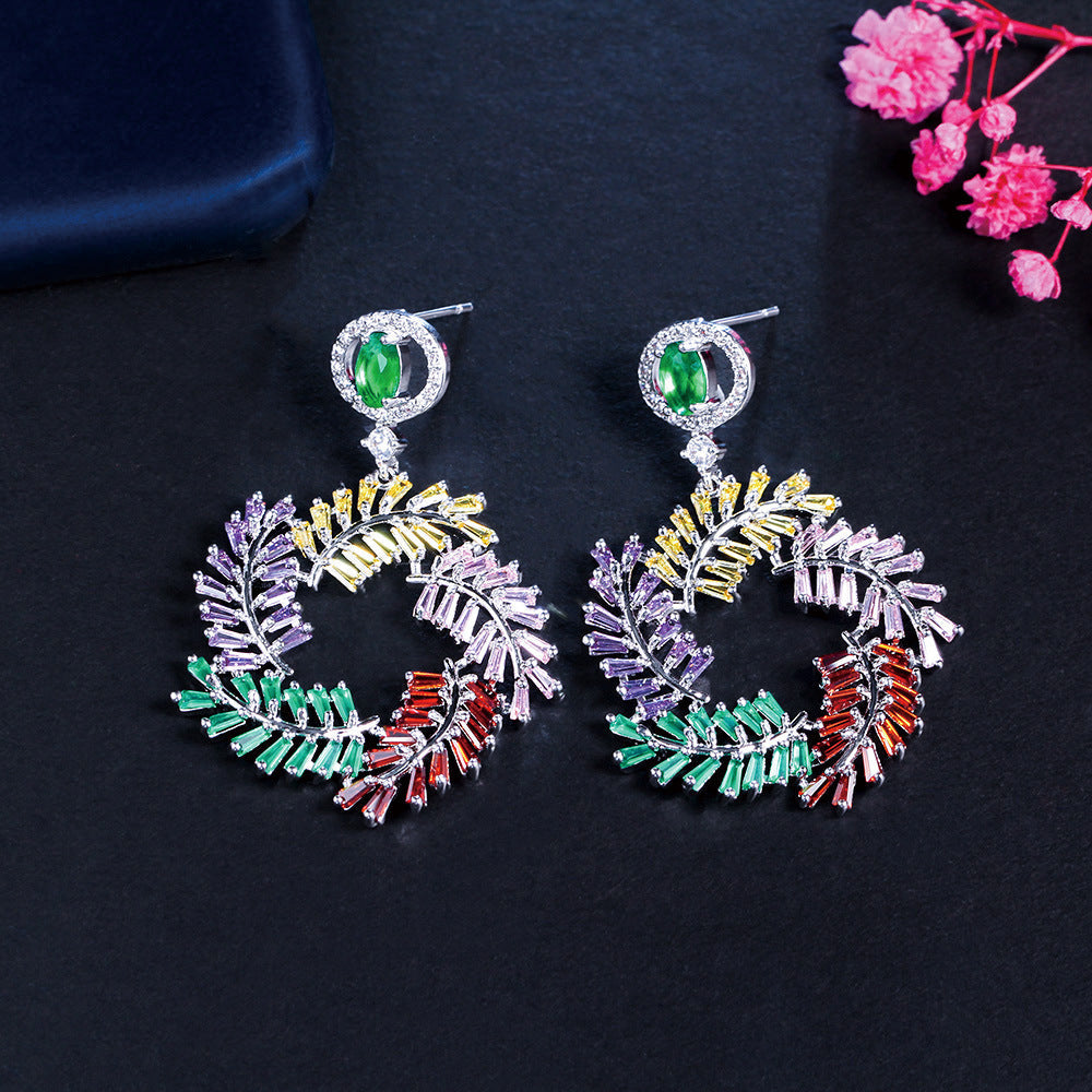 Wreath Cubic Zirconia Earrings E6747