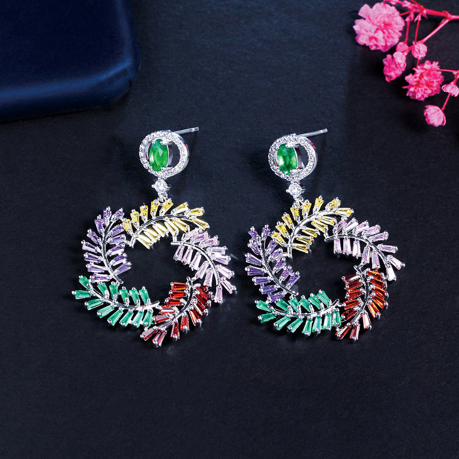 Wreath Cubic Zirconia Earrings E6747