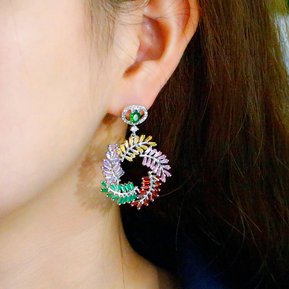 Wreath Cubic Zirconia Earrings E6747
