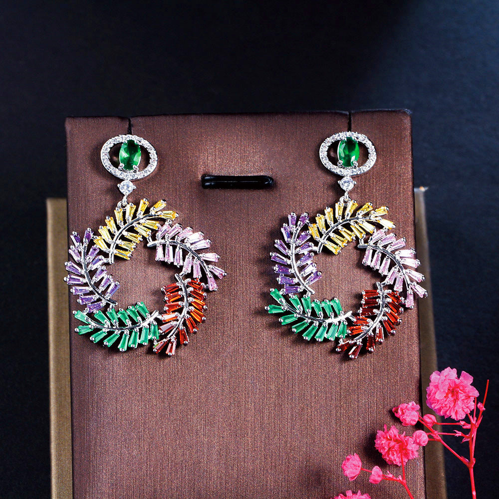 Wreath Cubic Zirconia Earrings E6747