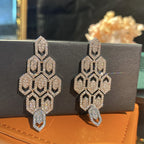 Peacock Feather Cubic Zirconia Earrings E6764