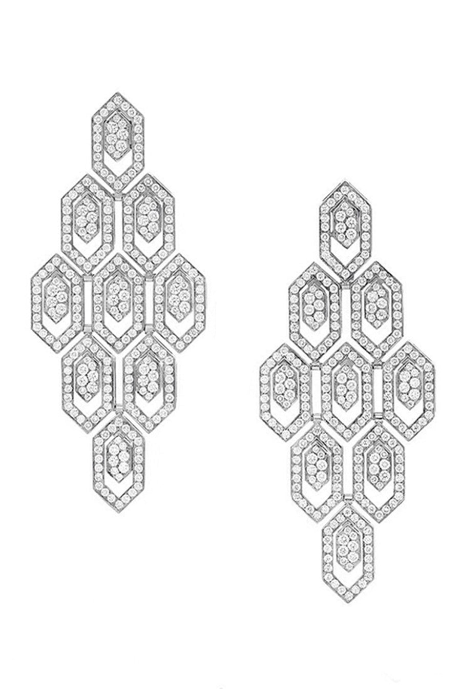 Peacock Feather Cubic Zirconia Earrings E6764