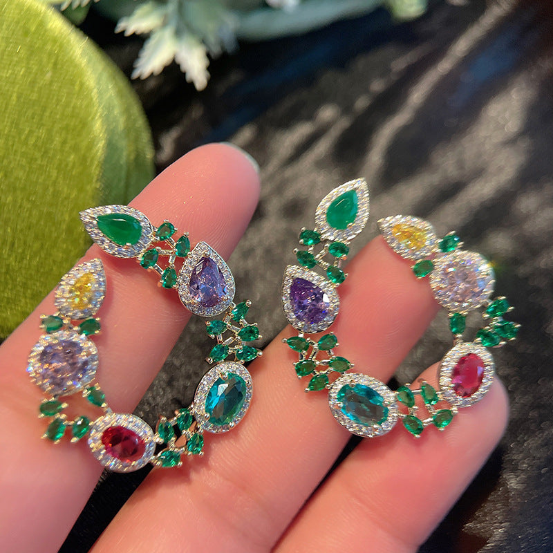 Wreath Cubic Zirconia Earrings E6766