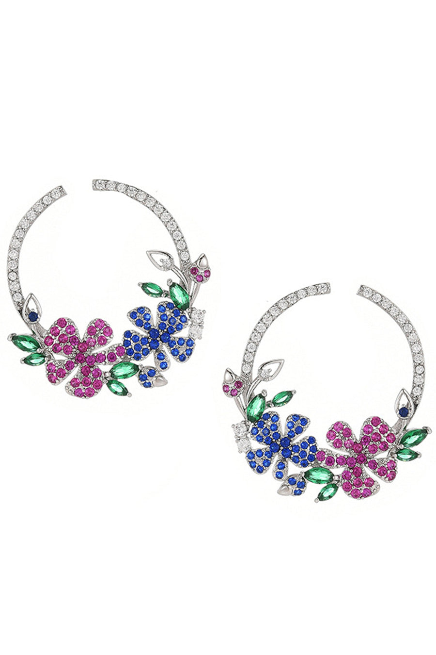 Wreath Cubic Zirconia Hoop Earrings E6770