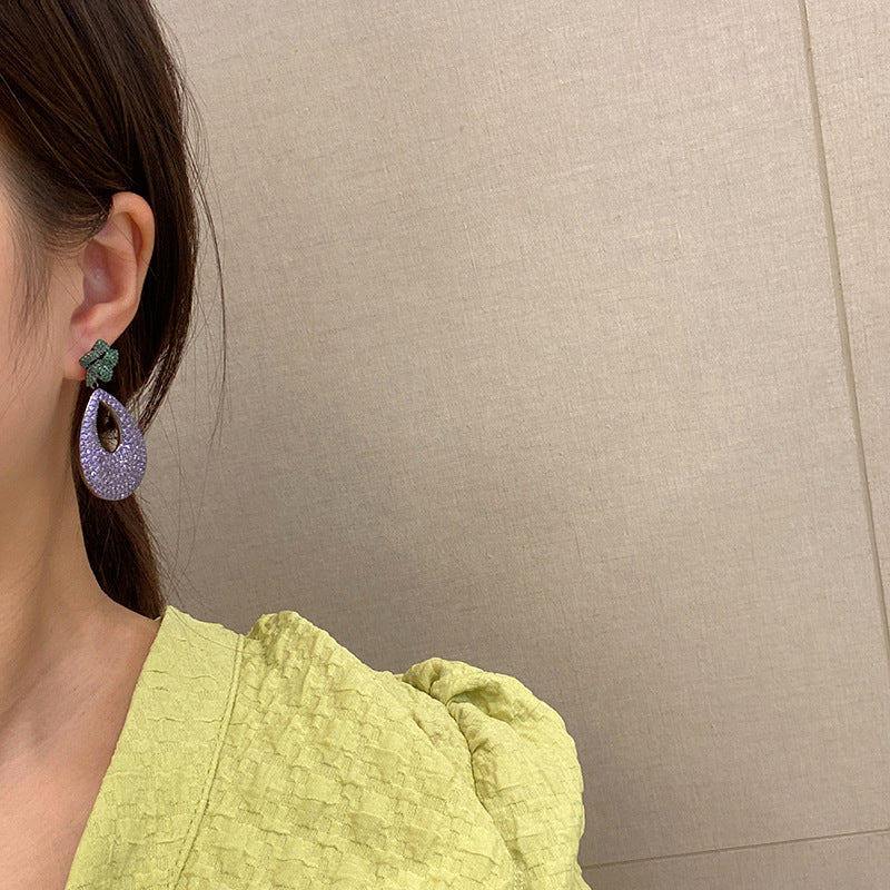 Floral Teardrop Cubic Zirconia Earrings E6782