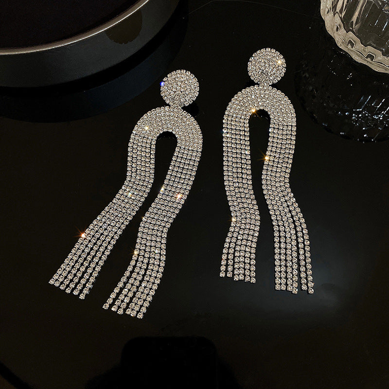 Tassel Rhinestone Earrings E6867