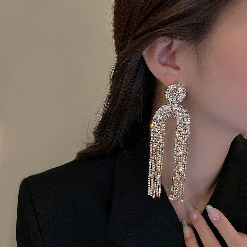 Tassel Rhinestone Earrings E6867