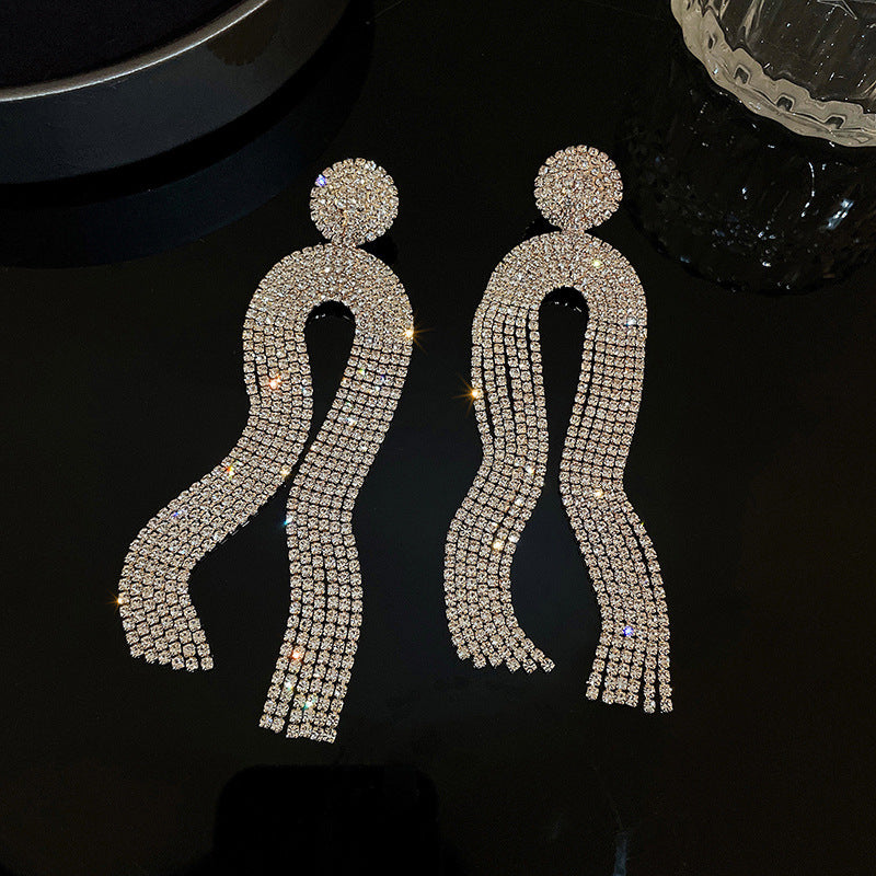 Tassel Rhinestone Earrings E6867