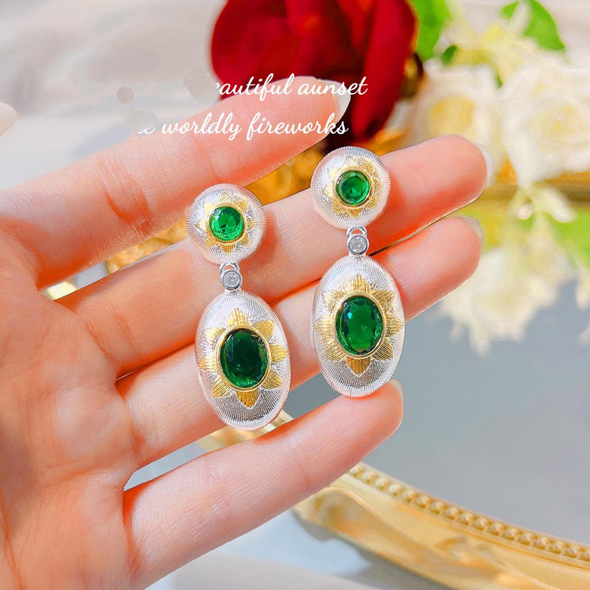 Baroque Cubic Zirconia Earrings E6882
