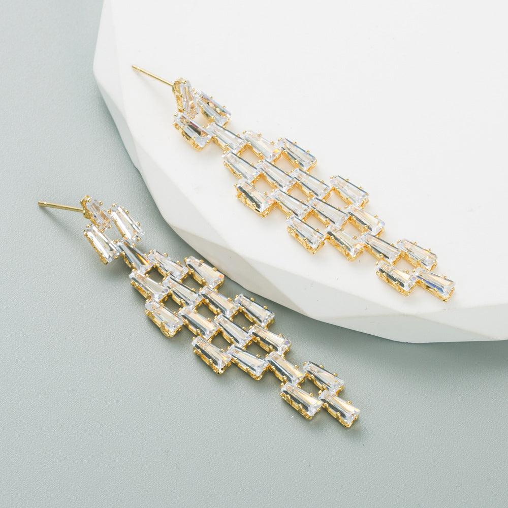 Tassel Cubic Zirconia Earrings E6918