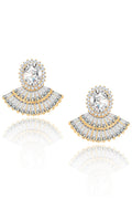 Sector Shaped Cubic Zirconia Earrings E6938