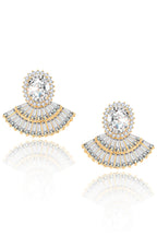 Sector Shaped Cubic Zirconia Earrings E6938