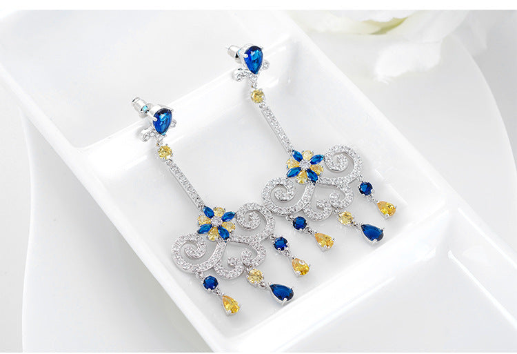 Lighting Shaped Cubic Zirconia Earrings E6940